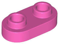 Lego (N) ~ Plate Round 1 x 2 with Open Studs ~ [Dark Pink]