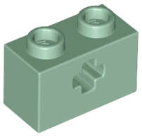 Lego (U) ~ Technic Brick 1 x 2 with Axle Hole ~ [Sand Green]