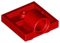 Lego (U) ~ Plate Modified 2 x 2 with Pin Hole - Full Cross Support Underneath ~ [Red]