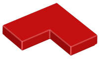 Lego (N) ~ Tile 2 x 2 Corner ~ [Red]