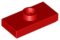 Lego (N) ~ Plate Modified 1 x 2 with 1 Stud with Groove and Bottom Stud Holder (Jumper) ~ [Red]