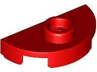 Lego (N) ~ Plate Round 1 x 2 Half with 1 Stud (Jumper) ~ [Red]