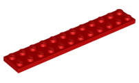 Lego (U) ~ Plate 2 x 12 ~ [Red]