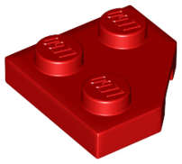 Lego (N) ~ Wedge Plate 2 x 2 Cut Corner ~ [Red]