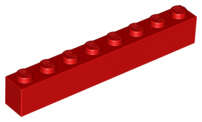 Lego (N) ~ Brick 1 x 8 ~ [Red]