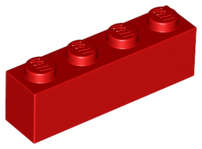 Lego (N) ~ Brick 1 x 4 ~ [Red]