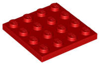 Lego (N) ~ Plate 4 x 4 ~ [Red]