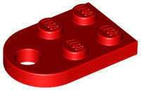 Lego (U) ~ Plate Modified 2 x 3 with Hole ~ [Red]