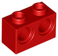 Lego (N) ~ Technic Brick 1 x 2 with Holes ~ [Red]