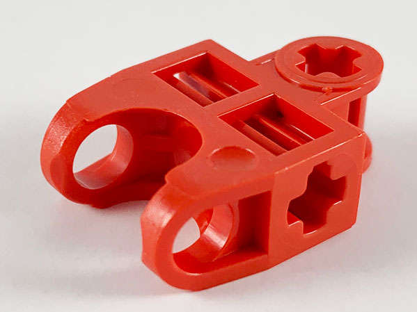 Lego Used - Technic Axle Connector 2 x 3 with Ball Joint Socket - Open Sides Angled Forkswi~ [Red]