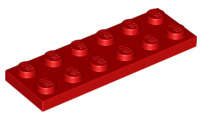 Lego (U) ~ Plate 2 x 6 ~ [Red]