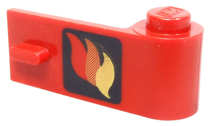 Lego Used - Door 1 x 3 x 1 Right with Classic Fire Logo Pattern~ [Red]