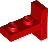 Lego (N) ~ Bracket 1 x 2 - 2 x 1 Centered ~ [Red]