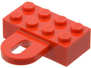 Lego (U) ~ Brick Modified 2 x 4 with Coupling Female ~ [Red]