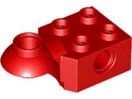 Lego (N) ~ Technic Brick Modified 2 x 2 with Pin Hole and Rotation Joint Ball Half Horizont ~ [Red]