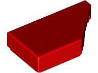 Lego (N) ~ Tile Modified 1 x 2 Wedge Right ~ [Red]