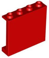 Lego (U) ~ Panel 1 x 4 x 3 with Side Supports - Hollow Studs ~ [Red]
