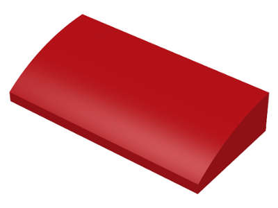 Lego (U) ~ Slope Curved 2 x 4 x 2/3 without Bottom Tubes ~ [Red]