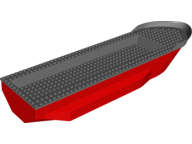 Lego USED - Red Boat Hull Unitary 51 x 12 x 6 with Side Bulges with Dark Bluish Gray Top