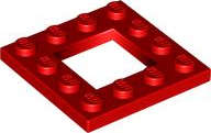 Lego (U) ~ Plate Modified 4 x 4 with 2 x 2 Open Center ~ [Red]