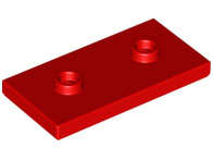 Lego (N) ~ Plate Modified 2 x 4 with 2 Studs (Double Jumper) ~ [Red]