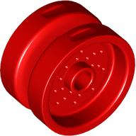 Lego (N) ~ Wheel 18mm D. x 12mm with Pin Hole and Stud Dotted Brake Rotor Lines ~ [Red]