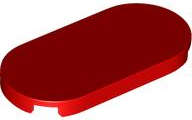 Lego (N) ~ Tile Round 2 x 4 Oval ~ [Red]