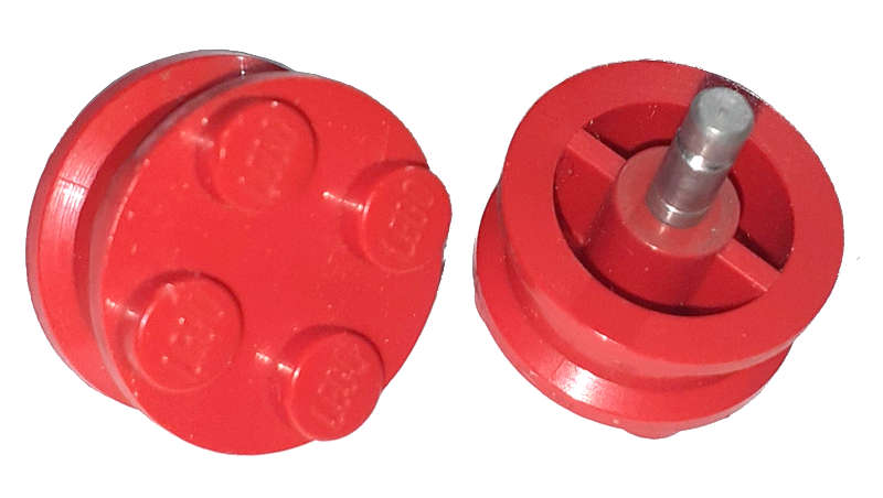 Lego (U) ~ Wheel with 4 Studs and Metal Axle ~ [Red]