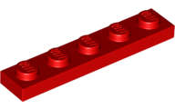 Lego (N) ~ Plate 1 x 5 ~ [Red]