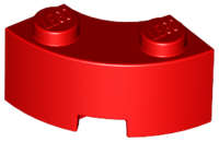 Lego (U) ~ Brick Round Corner 2 x 2 Macaroni with Stud Notch and Reinforced Underside ~ [Red]