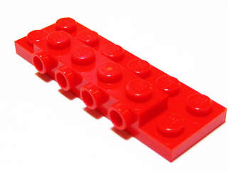 Lego (U) ~ Plate Modified 2 x 6 x 2/3 with 4 Studs on Side ~ [Red]