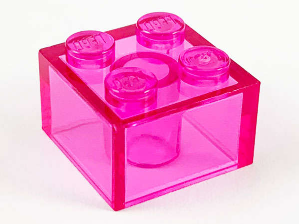 Lego (N) ~ Brick 2 x 2 ~ [Trans-Dark Pink]