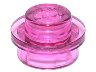 Lego (N) ~ Plate Round 1 x 1 ~ [Trans-Dark Pink]