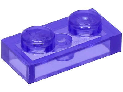 Lego (N) ~ Plate 1 x 2 ~ [Trans-Purple]