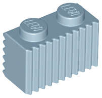 Lego (N) ~ Brick Modified 1 x 2 with Grille / Fluted Profile ~ [Sand Blue]