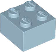 Lego (N) ~ Brick 2 x 2 ~ [Sand Blue]
