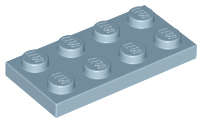Lego (U) ~ Plate 2 x 4 ~ [Sand Blue]