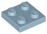 Lego (N) ~ Plate 2 x 2 ~ [Sand Blue]