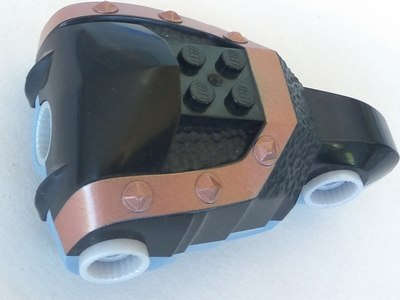 Lego Used - Large Figure Torso KK with Karzon Pattern (Black Front and Copper Trim) - ~ [Sand Blue]