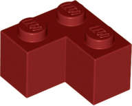 Lego (N) ~ Brick 2 x 2 Corner ~ [Dark Red]