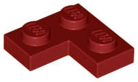 Lego (N) ~ Plate 2 x 2 Corner ~ [Dark Red]