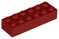 Lego (N) ~ Brick 2 x 6 ~ [Dark Red]