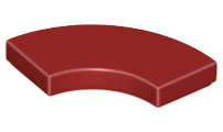 Lego (N) ~ Tile Round Corner 2 x 2 Macaroni ~ [Dark Red]