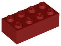 Lego (N) ~ Brick 2 x 4 ~ [Dark Red]