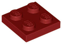 Lego (N) ~ Plate 2 x 2 ~ [Dark Red]