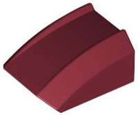 Lego (N) ~ Slope Curved 2 x 2 Lip ~ [Dark Red]