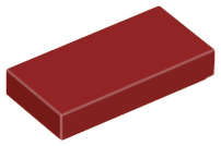 Lego (N) ~ Tile 1 x 2 ~ [Dark Red]