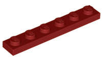 Lego (N) ~ Plate 1 x 6 ~ [Dark Red]