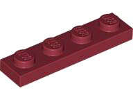 Lego (N) ~ Plate 1 x 4 ~ [Dark Red]