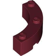 Lego (N) ~ Brick Round Corner 4 x 4 Macaroni with 3 Studs ~ [Dark Red]